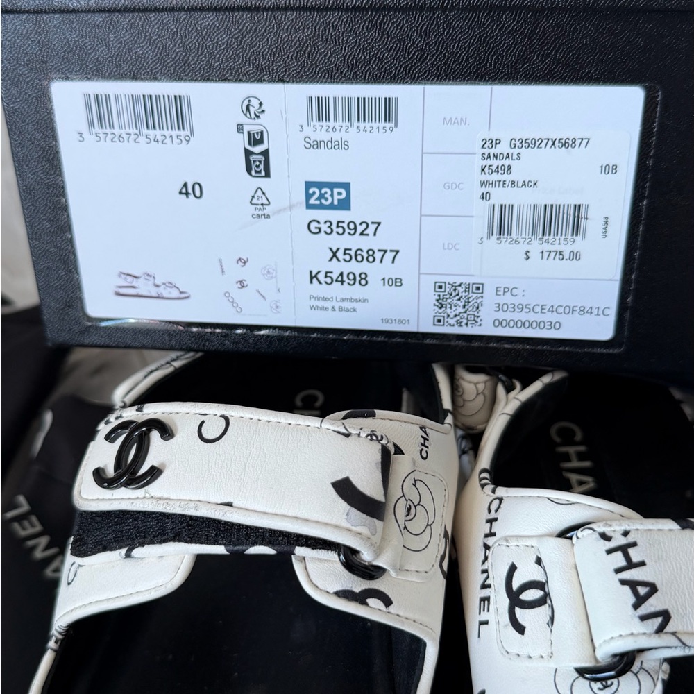 Chanel Black and White Sandals - Picture 6 of 6
